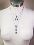 Kaylee Layered Fashion Necklace - Silver - Jewelry - Blue Tortoise - Bronco Western Supply Co.