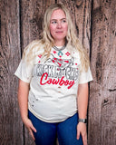 Kick Rocks Cowboy Distressed Graphic Tee - Cream - Apparel - Country Deep Apparel - Bronco Western Supply Co.