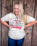 Kick Rocks Cowboy Distressed Graphic Tee - Cream - Apparel - Country Deep Apparel - Bronco Western Supply Co.