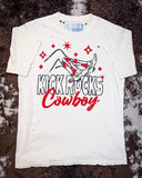 Kick Rocks Cowboy Distressed Graphic Tee - Cream - Apparel - Country Deep Apparel - Bronco Western Supply Co.
