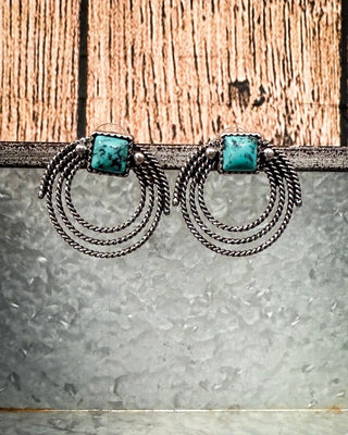 Large Lasso - Stud Earrings - Western Jewelry - Earring - Bronco Western Supply Co.