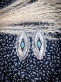 Largo Aztec Dangle Fashion Earrings - Turquoise - Jewelry - Blue Tortoise - Bronco Western Supply Co.