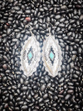 Largo Aztec Dangle Fashion Earrings - Turquoise - Jewelry - Blue Tortoise - Bronco Western Supply Co.