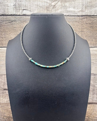 Larkspur African Turquoise and Sterling Silver Choker – Jewelry from Bronco Western Supply Co.
