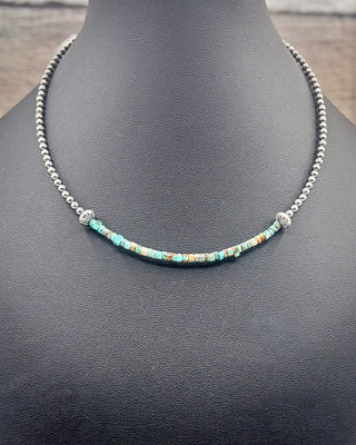 Larkspur African Turquoise and Sterling Silver Choker – Jewelry from Bronco Western Supply Co.