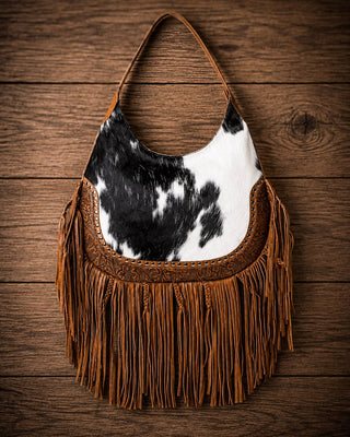 Lasso Lane Hair-On Hide Fringe Bag in Brown by Myra Bag – Purses & Wallets from Bronco Western Supply Co.