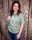 Legacy Rider Graphic Tee - Sage - Shirts & Tops - Ranch Girl Gear - Bronco Western Supply Co.