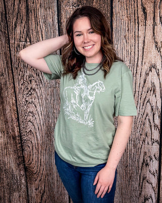 Legacy Rider Graphic Tee - Sage – Shirts & Tops from Bronco Western Supply Co.