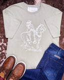 Legacy Rider Graphic Tee - Sage - Shirts & Tops - Ranch Girl Gear - Bronco Western Supply Co.
