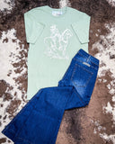 Legacy Rider Graphic Tee - Sage - Shirts & Tops - Ranch Girl Gear - Bronco Western Supply Co.