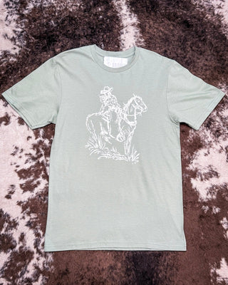 Legacy Rider Graphic Tee - Sage – Shirts & Tops from Bronco Western Supply Co.