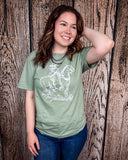 Legacy Rider Graphic Tee - Sage - Shirts & Tops - Ranch Girl Gear - Bronco Western Supply Co.