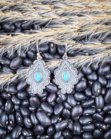 Leif Genuine Turquoise Earrings - Jewelry - Sowell Jewelry - Bronco Western Supply Co.