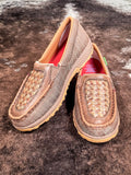 Leila Twisted X Slip - On Driving Moc - Woven Brown & Coffee - Women's Shoes - Twisted X - Bronco Western Supply Co.