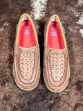 Leila Twisted X Slip - On Driving Moc - Woven Brown & Coffee - Women's Shoes - Twisted X - Bronco Western Supply Co.