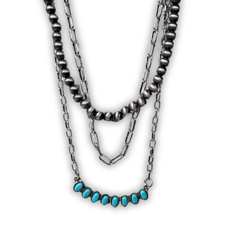 Lenna Navajo Style Pearl Layered Fashion Necklace – Jewelry from Bronco Western Supply Co.