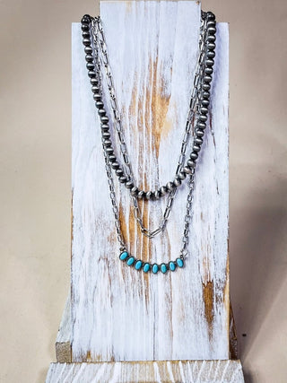 Lenna Navajo Style Pearl Layered Fashion Necklace – Jewelry from Bronco Western Supply Co.