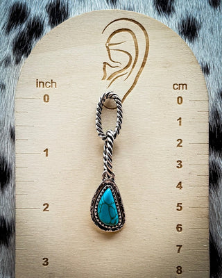 Lennox Blue Teardrop Chain Stud Earrings – Jewelry from Bronco Western Supply Co.