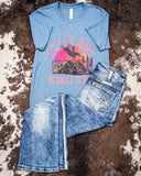 Let it Ride Rodeo Tour Graphic Tee - Slate Blue - Shirts & Tops - Ranch Swag - Bronco Western Supply Co.