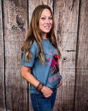 Let it Ride Rodeo Tour Graphic Tee - Slate Blue - Shirts & Tops - Ranch Swag - Bronco Western Supply Co.