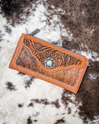 Lillie Hair - On Wallet in Brown by Trinity Ranch – Purses & Wallets from Bronco Western Supply Co.