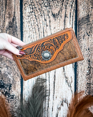 Lillie Hair - On Wallet in Brown by Trinity Ranch – Purses & Wallets from Bronco Western Supply Co.