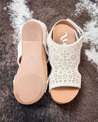 Lilly Platform Wedge Sandal in Cream by Very G – Women's Shoes from Bronco Western Supply Co.