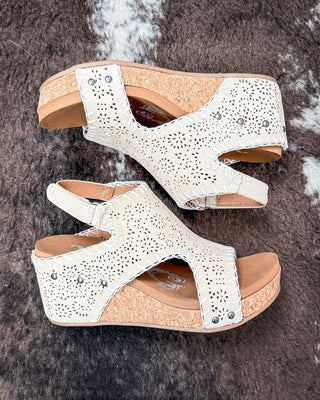 Lilly Platform Wedge Sandal in Cream by Very G – Women's Shoes from Bronco Western Supply Co.