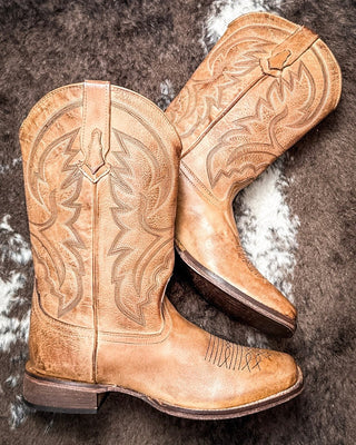 Roper Women's Lindsey Tan Leather Cowboy Boots Roper Women's Lindsey Tan Leather Cowboy Boots