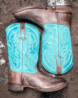 Lindsey Turquoise Boots by Roper – Women's Shoes from Bronco Western Supply Co.