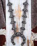 Liria Squash Blossom Fashion Necklace Set - Jewelry - Blue Tortoise - Bronco Western Supply Co.