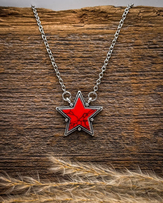 Lone Star Necklace in Red – Jewelry from Bronco Western Supply Co.