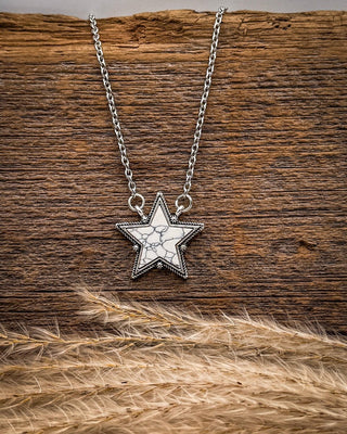 Lone Star Necklace in White – Jewelry from Bronco Western Supply Co.
