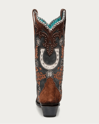 Lucky Bramble Horseshoe Snip Toe Boots in Brown by Corral Boots – Women's Boots from Bronco Western Supply Co.