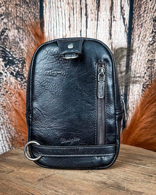 Magnolia Aztec Sling Bag in Black by Wrangler – Purses & Wallets from Bronco Western Supply Co.