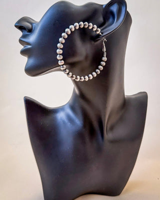 Marcy Navajo Style Pearl Hoop Fashion Earrings – Jewelry from Bronco Western Supply Co.