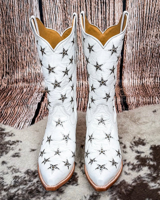 Marfa Black Star Leather Boots - Ice and Silver – Women's Shoes from Bronco Western Supply Co.