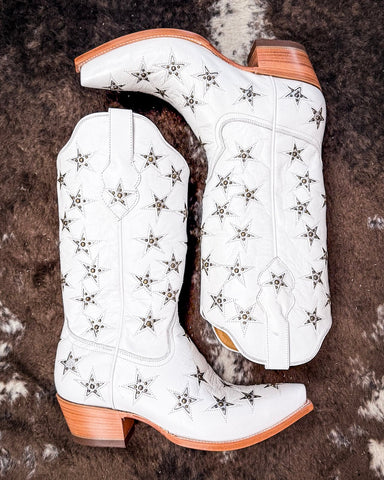 Marfa Black Star Leather Boots - Ice and Silver - Women's Shoes - Black Star - Bronco Western Supply Co.