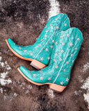 Marfa Black Star Leather Boots - Turquoise and Champagne - Women's Shoes - Black Star - Bronco Western Supply Co.