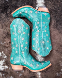 Marfa Black Star Leather Boots - Turquoise and Champagne - Women's Shoes - Black Star - Bronco Western Supply Co.
