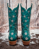 Marfa Black Star Leather Boots - Turquoise and Champagne - Women's Shoes - Black Star - Bronco Western Supply Co.