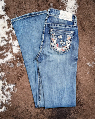 Marisol Prickly Pear Easy Bootcut Jeans in Medium Wash by Grace in LA – Apparel from Bronco Western Supply Co.