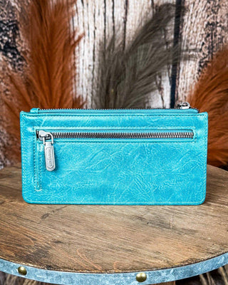 Marlowe Tooled Wristlet Wallet in Turquoise by Wrangler – Purses & Wallets from Bronco Western Supply Co.