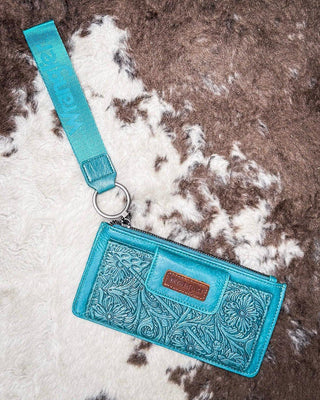 Marlowe Tooled Wristlet Wallet in Turquoise by Wrangler – Purses & Wallets from Bronco Western Supply Co.