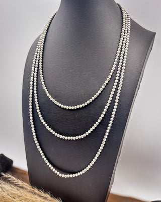 Mercer 4mm Silver-Plated Bead Necklace (18"-24") – Jewelry from Bronco Western Supply Co.