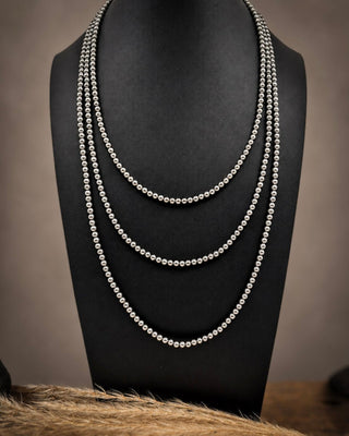 Mercer 4mm Silver-Plated Bead Necklace (18"-24") – Jewelry from Bronco Western Supply Co.