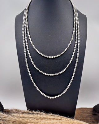 Mercer 4mm Silver-Plated Bead Necklace (18"-24") – Jewelry from Bronco Western Supply Co.