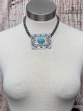Mercy Western Concho Pendant Fashion Choker Set - Jewelry - Blue Tortoise - Bronco Western Supply Co.