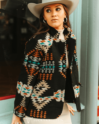 Mesa Mirage Southwestern Print Blazer – Apparel from Bronco Western Supply Co.