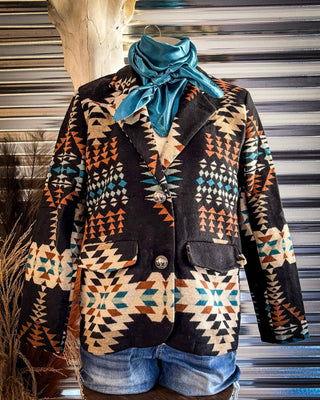 Mesa Mirage Southwestern Print Blazer – Apparel from Bronco Western Supply Co.